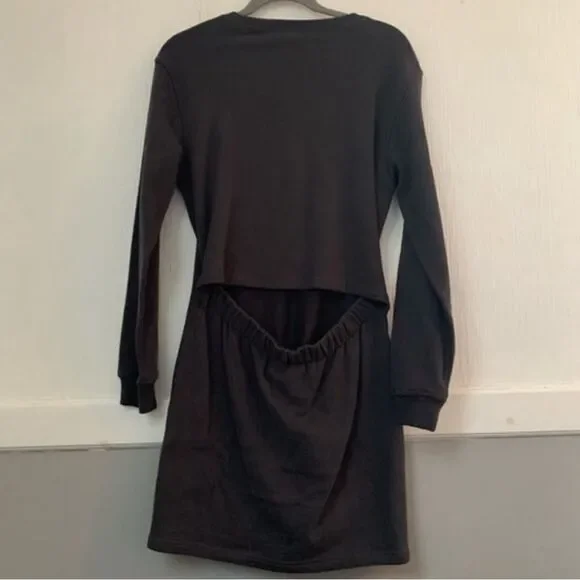 Thakoon open back sweatshirt dress SZ Small- NEW - grey- terry